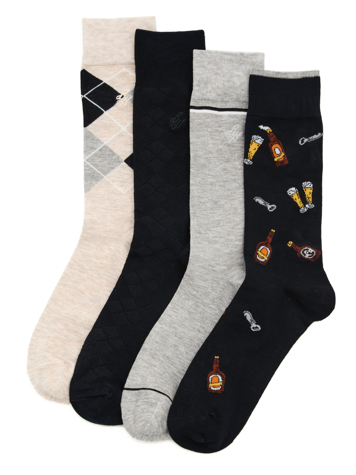 Ben Hogan Men's Drinks Novelty Socks, 4-Pack, Sizes 7-12
