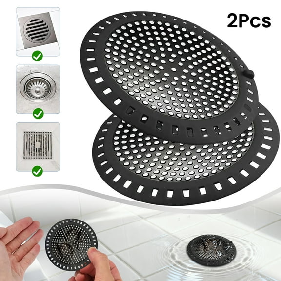 Rongsi Drain Hair Catcher, 2PCS Shower Drain Hair Catcher, Stainless Steel Drain Hair Catcher,Easy To Clean for Bathroom Kitchen