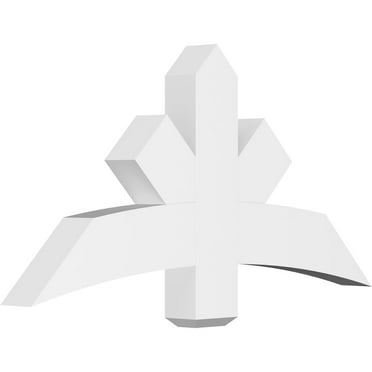 48"W x 24"H x 4"D x 6"F, 12/12 Pitch, Alberta Architectural Grade PVC Gable Bracket