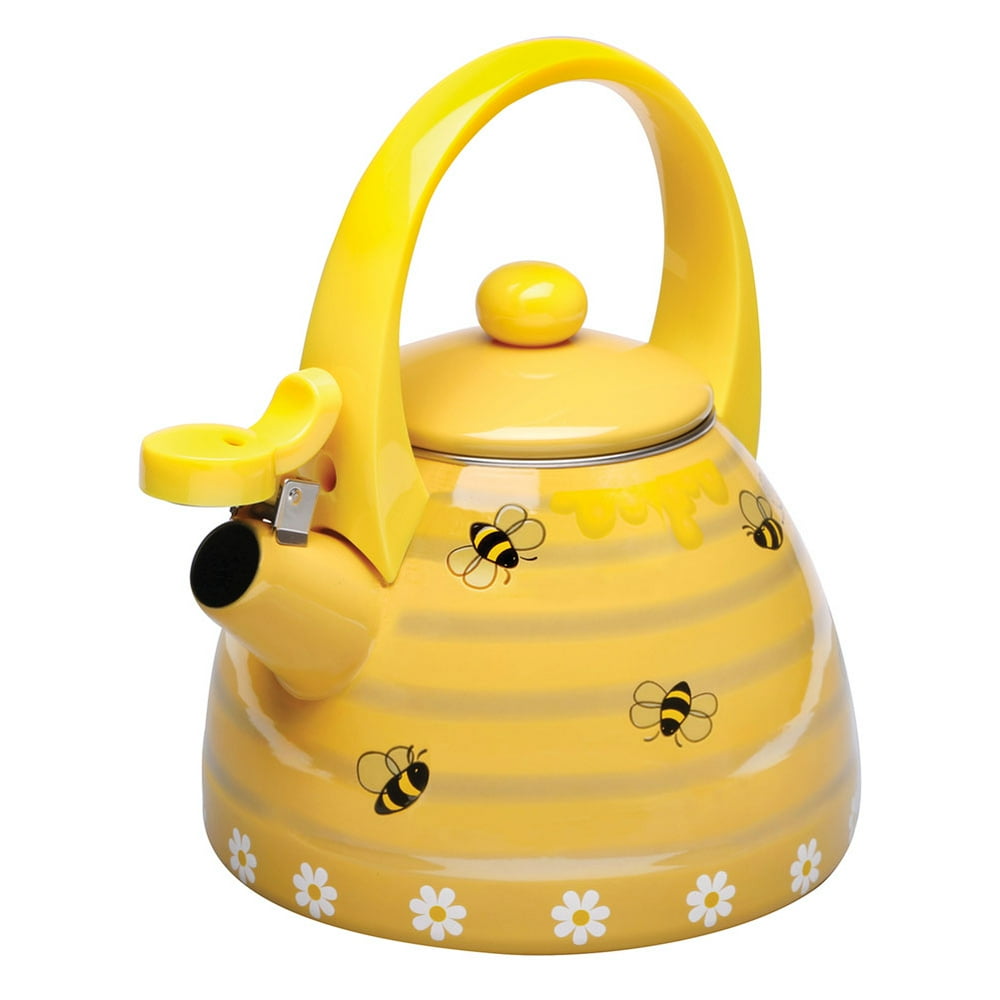Yellow Honey Bees Whistling Stainless Steel Tea Kettle