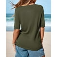 thumbnail image 6 of BTFBM Short Sleeve Sweater for Women Spring Tops Crew Neck Lightweight Pullover Loose Dressy Casual Blouse Basic Clothes, 6 of 9