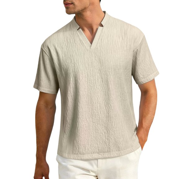 sususu Men Tshirts V Neck , Men Clothing , Men's Casual Everyday Comfort Lightweight Short Sleeve V-Neck Tee Breathable Loose Fit T-Shirt