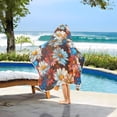 thumbnail image 3 of Yayeee Kids Hooded Towel with Hand Pockets Beach Soft Absorbent Bath Wrap 50 x 23.5 inch, Vibrant Floral, 3 of 5