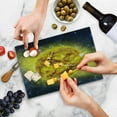 thumbnail image 4 of Galaxy Cutting Board, Panorama of Sun in Space with Luminous Effects Center of Solar System Print, Decorative Tempered Glass Cutting and Serving Board, Small Size, Yellow Blue, by Ambesonne, 4 of 5