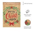 thumbnail image 2 of Magnolia Gardens M011700 13 x 18 in. Merry Christmas Wreath Burlap Garden Flag, 2 of 3