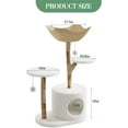 thumbnail image 3 of EastVita Stylish Feline Tower,Modern Natural Wood Cat Tree with Large Rattan Basket,Scratching Posts,Realistic Branch Design,Rest and Play,There are branches, 3 of 9