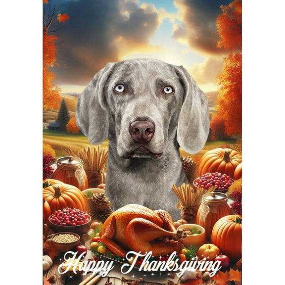 Weimaraner - Best of Breed Thanksgiving Outdoor Garden Flag 12" x 17" Mailbox Flag Dog Flag