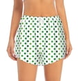 thumbnail image 2 of Picia Green polka dots Pattern Women's 2 in 1 Athletic Running Shorts High Waisted Workout Casual Gym Sweat Shorts with Comfy Liner Zipper Pockets-Medium, 2 of 7