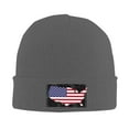 thumbnail image 3 of ZICANCN America Country Flag Bonnet Tricoté, Chapeau d'Hiver Doux Chaud Classique pour Hommes Femmes Gris Foncé, 3 of 6