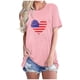 thumbnail image 1 of Tops Cortos para Mujeres Bandera de Moda Impresa Cuello Redondo, Camiseta de Manga 3/4 para Uso Diario, Casero Y Cómodo, 1 of 4