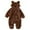 Brown, variant on lnmuld Kids One-piece Solid Color Baby Boys Cute Solid Long Sleeves Cartoon Bear Ears Footed Hooded Zipper Romper Warm Footie Jumpsuit Sleeper Pajamas Outfits Size:12-18 Months