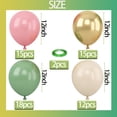 thumbnail image 2 of 60 Packs 12 Inch Olive Green Pink Balloon with Sand White Metallic Gold Balloons for Birthday Party Decorations, 2 of 6
