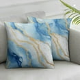 thumbnail image 2 of Heduofu Blue Marble with Marbling Texture Throw Pillow Covers Set of 2 Pillow Cushion Cases Square Pillowcases for Sofa Bedroom Living Room Car White, 2 of 6
