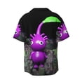thumbnail image 6 of Lsque Pikmin print Men's Cuban Collar Short Sleeve Shirt Summer Beachwear Casual Button Down Fashionable Vacation Leisure Shirt-Large, 6 of 7
