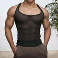 thumbnail image 2 of Men's Sheer Mesh Tank Top Stretchy Sleeveless Muscle Shirt Casual Gym Wear Comfortable Fitted Crop Top for Summer, 2 of 6