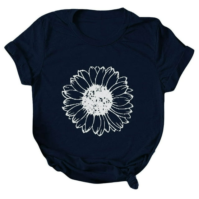 PENGXIANG T-Shirt Décontracté à Manches Courtes Col Rond Ample pour Femmes