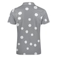 thumbnail image 5 of Simple Gray And White Polka Dots Men Zipper T-shirt Summer Casual Short Sleeve T-shirt Top, 5 of 7