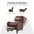 thumbnail image 6 of Genuine Leather Recliner Chair Push Back Wingback Set of 2 with Nailhead Trim for Living Room Bedroom Brown, 6 of 10