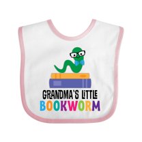 Inktastic Grandma Little Bookworm Kids Reading Boys or Girls Baby Bib