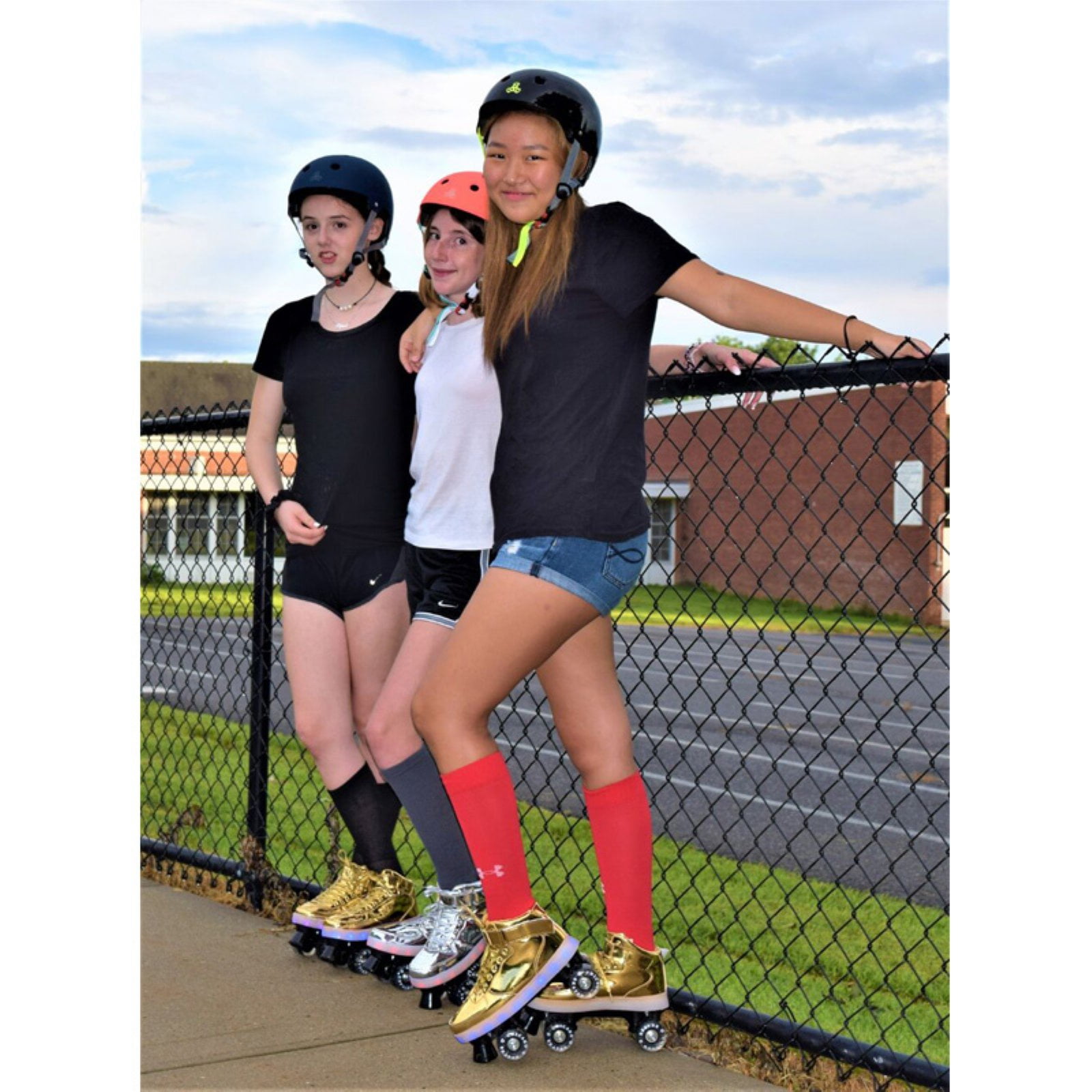 Chicago Pulse Multi Flashing Quad Skate, Gold, Size 5