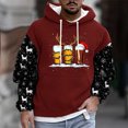thumbnail image 2 of KeShDi Christmas Long Sleeve Shirts for Men Casual Fashion Hooded Sweatshirts Round Neck Print Pullover Long Sleeve Sweatshirt Wine L, 2 of 5
