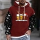 thumbnail image 1 of Sudadera con capucha para hombre, estilo casual, con cuello redondo, estampado, manga larga, blusa de poliéster, 1 of 5