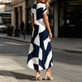 thumbnail image 5 of Lopecy-Sta Women’s Shirt Dress Geometric Print Button-Down Maxi Dress with Pockets and Slit for Casual Summer, 5 of 5