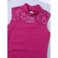 thumbnail image 4 of iEFiEL Girls Sleeveless Lace Back Ballet Dance Gymnastics Leotard Rose Red-B 13-14, 4 of 7