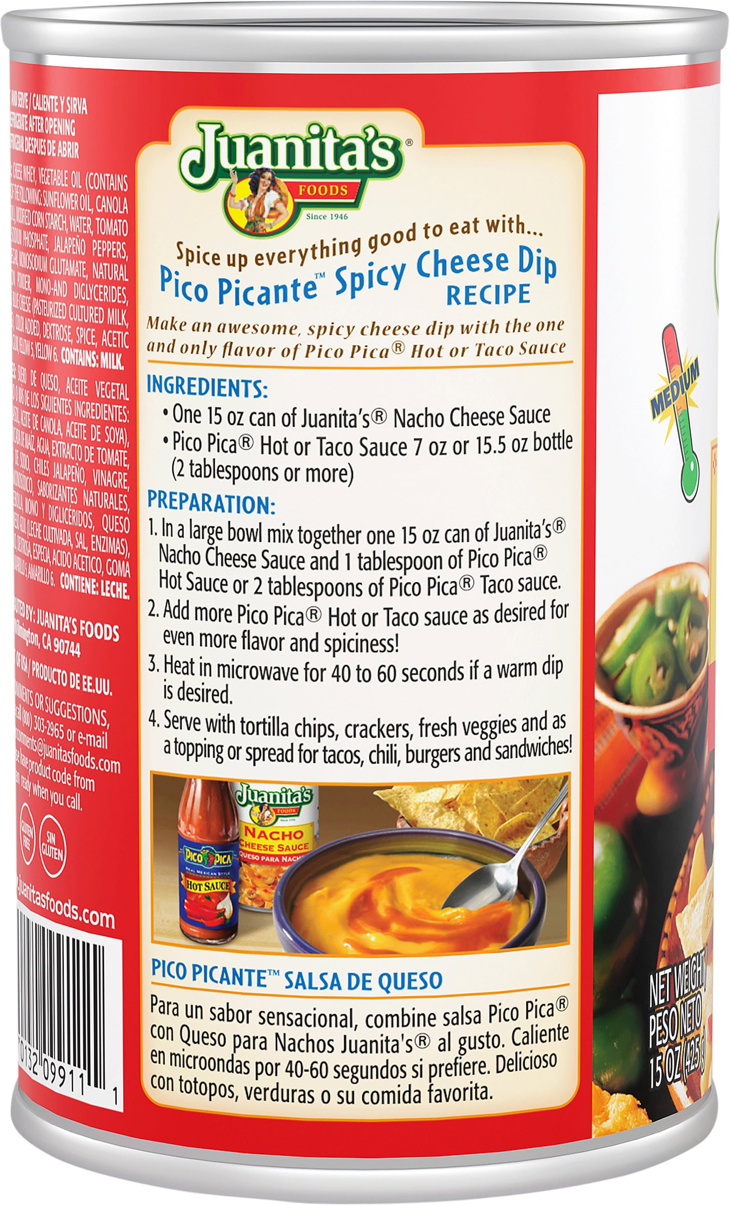 Juanita's Foods Nacho Cheese Sauce, Canned Nacho Cheese, 15 oz