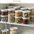 thumbnail image 3 of Food Container Kitchen Stackable Moisture-proof Grain Organizer Transparent Sealing 5 1 4 Storage Holder with Lid, Pink, 250ml, 3 of 6