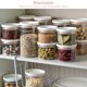 thumbnail image 5 of Kearding Contenedor de alimentos para cocina, organizador de granos apilable a prueba de humedad, organizador transparente, soporte de Rosado 250ml, 5 of 6