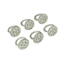 Zeckos Cast Iron Compass Rose Napkin Rings Dining Decor Set of 6