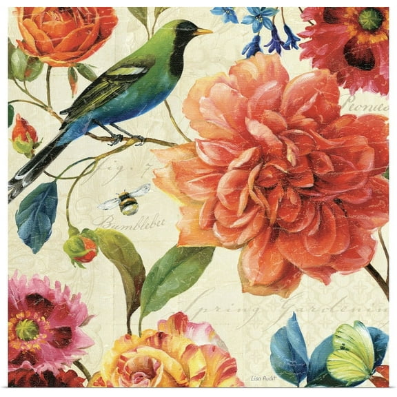 Great BIG Canvas | "Rainbow Garden II - Cream" Art Print - 30x30