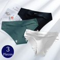 thumbnail image 2 of TrowBridge-bragas de satén de seda para mujer, ropa interior transpirable sin costuras, lencería fina y acogedora, 3 unids/set, 2 of 4