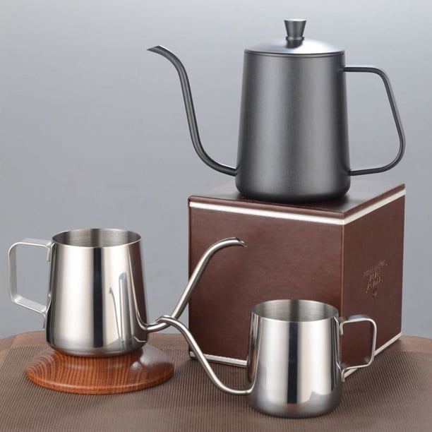 Cafetera de mano para el hogar, cafetera colgante de acero inoxidable, filtro antigoteo, boquilla de boca fina