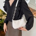 thumbnail image 4 of Bolso de hombro de moda | Bolso bandolera versátil | Correa ajustable | Cuero PU | Se adapta a las llaves de la billetera del teléfono | Estilo Casual Elegante | 1 Pieza | 20x12x6cm | Negro Blanco, 4 of 5