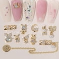 thumbnail image 2 of dianhelloya Nail Art Supplies 5Pcs Rabbit Nail Decors Shining Paste Easily Three-dimensional DIY Zircon 2023 Bunny Year Bow Pendant Nail Charms for Girl (N), 2 of 8