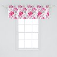 thumbnail image 2 of Ambesonne Flower Valance Pack of 2, Spring Romantic Composition, 54"X18", Hot Pink and White, 2 of 4