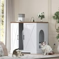 thumbnail image 4 of 34.5 Inch Litter Box Enclosure with Charging Station, Large Robot  Cabinet Furniture for -Cleaning Litter Boxes, White HCLB004WWB, 4 of 8
