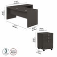 thumbnail image 5 of Echo 72W Bow Front L Shaped Desk w/ Drawers in Charcoal Maple - Engineered Wood, 5 of 6
