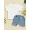 thumbnail image 6 of Bslissey Toddler Baby Boys Girls 2Pcs Summer Clothes Short Sleeve Cow Letter Print T-shirt Tops + Solid Color Shorts Outfits 0-3T Infant Casual Short Pants Sets, 6 of 9