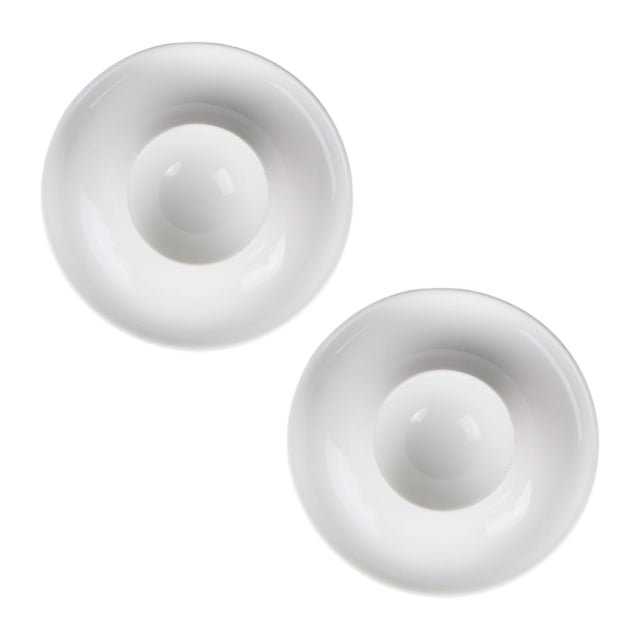 2 Pack White Ceramic Ingenuity Easy To Clean Round Eggs Tray Suitable For Hard Boiled Eggs For Breakfast And Party Meals In The Kitchen And Restaurant