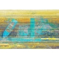 thumbnail image 2 of "Blue Boat Docked" Painting Print on White Wood, 2 of 7