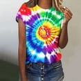 thumbnail image 5 of Hvyesh Tie Dye Shirt Women Loose Fit Short Sleeve Tee Shirt Crew Neck Casual Summer Tops, 5 of 5