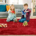 thumbnail image 5 of GlowSol 8x10 Shag Area Rug Modern Indoor Plush Fluffy Rugs Extra Soft and Comfy Shaggy Carpet Rugs for Bedroom Living Room Dorm, Red, 5 of 7