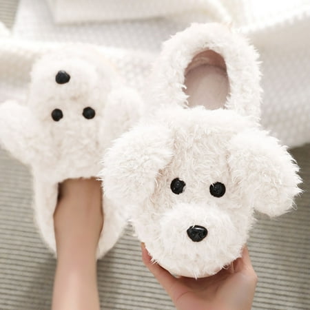 

uikmnh Slippers for Women Women Slippers Autumn And Winter Cute Comfortable Home Indoor Warm Thick Bottom Soft Non Slip Beige 6.5