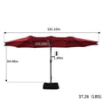 thumbnail image 2 of Boyel Living 15ft Double-Sided Patio Market Umbrella Large Outdoor Table Umbrella(Red), 2 of 7