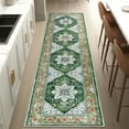 thumbnail image 3 of MeyJey Oriental Indoor Runner Rug for Hallway 2'x8', Non-Slip Machine Washable Vintage Area Rug Floor Carpet for Bedroom Kitchen Dinning/Living/Laundry Room, Green, 3 of 15