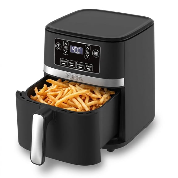 Kitchen Elite Digital Air Fryer, Nonstick Basket Oven, 3 qt, Black