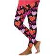 thumbnail image 4 of Jsaierl Women's Leggings Tummy Control Love Heart Print Tights Cotton Legging Pants Stretch Soft Gym Leggings Valentines Day Gifts for Women, 4 of 6